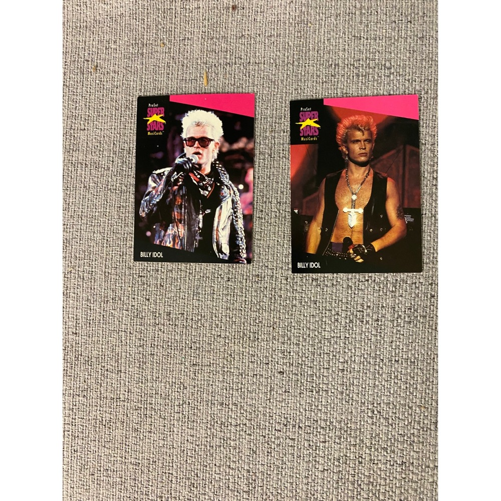 Billy Idol 1991 ProSet Superstars MusiCards Trading Card Lot of 2 #187 #188 #188